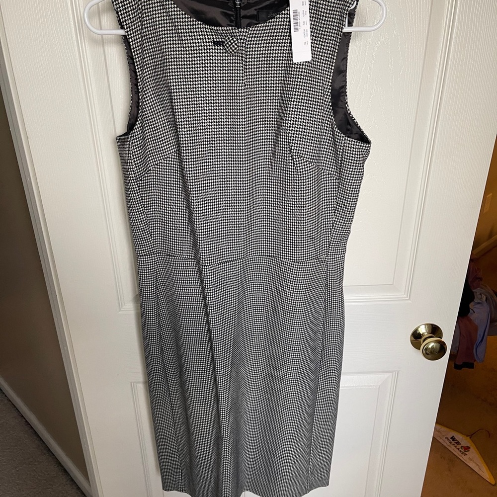 Jcrew houndstooth dress with button detail NWT-T8